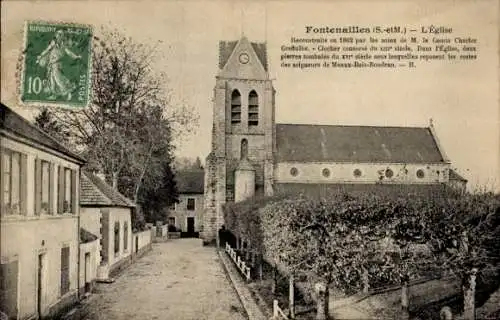 Ak Fontenailles Seine et Marne, Kirche