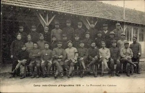 Ak Angoulême Charente, Camp Indo-Chinois 1918, Personnel des Cuisines