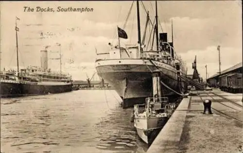 Ak Southampton Hampshire England, Docks, Schiffe