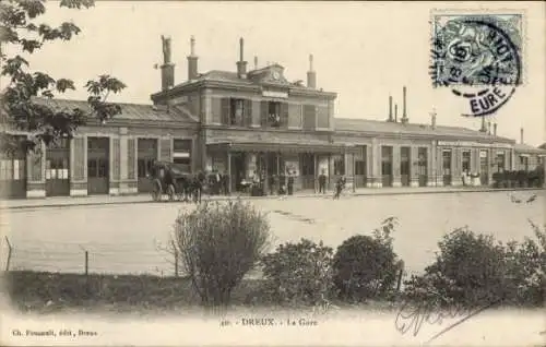 Ak Dreux Eure et Loir, Gare