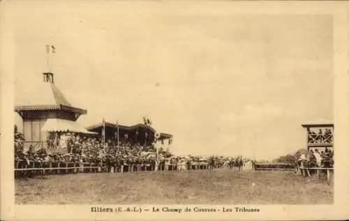 Ak Illiers Eure et Loir, Le Champ de Courses, Les Tribunes