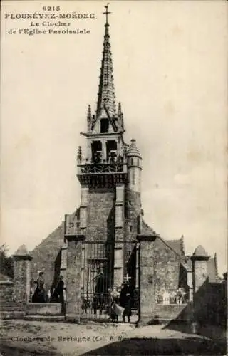 Ak Plounévez-Moëdec Côtes-d’Armor, Eglise Paroissiale, Kirchturm