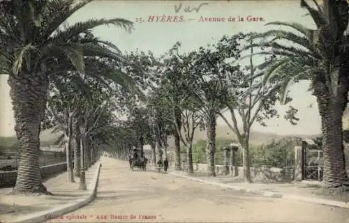 Ak Hyères Var, Avenue de la Gare