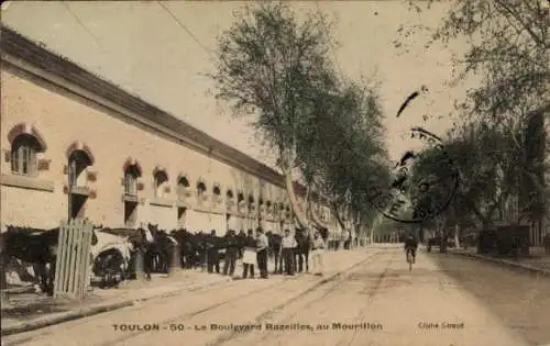 Ak Toulon Var, Boulevard Bazeilles, au Mourition