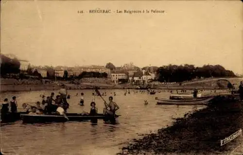 Ak Bergerac-Dordogne, Badegäste auf dem Rasen