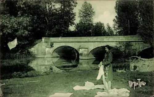 Ak Ribérac Dordogne, Dronne-Tal, Borie, Pont