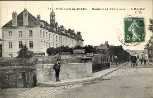 Ak Mantes la Jolie Yvelines, Boulevard St-Lazare, Krankenhaus