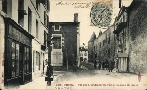 Ak Saint Maixent Deux Sèvres, Rue des Grandes Boucheries, Canclaux-Kaserne