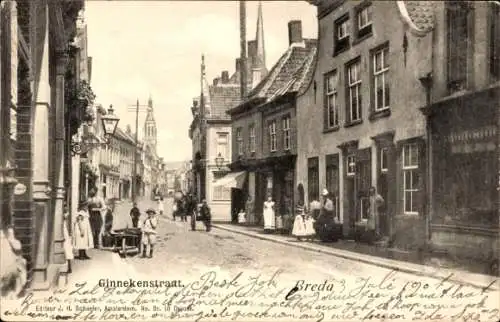 Ak Breda Nordbrabant Niederlande, Ginnekenstraat, Anwohner