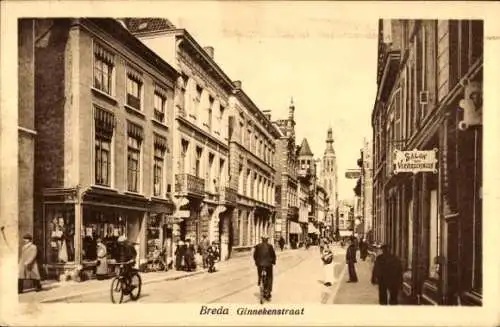 Ak Breda Nordbrabant Niederlande, Ginnekenstraat, Geschäfte