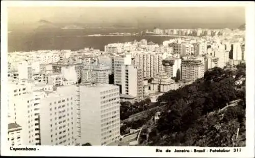 Ak Copacabana Rio de Janeiro Brasilien, Panorama