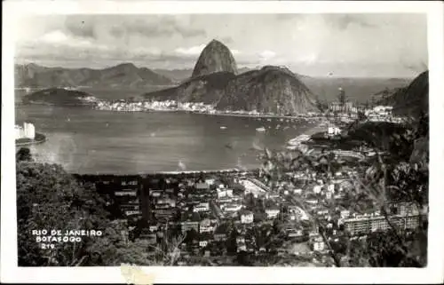 Ak Botafogo Rio de Janeiro Brasilien, Panorama, Zuckerhut