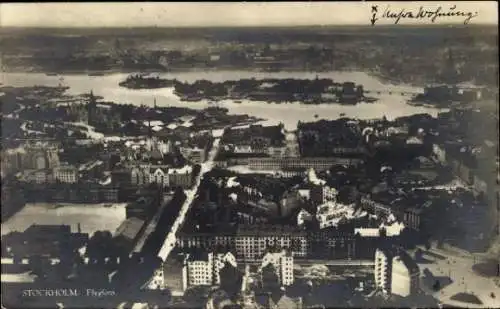 Ak Stockholm Schweden, Fliegeraufnahme der Stadt