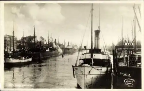 Ak Halmstad Schweden, Teilansicht vom Hafen