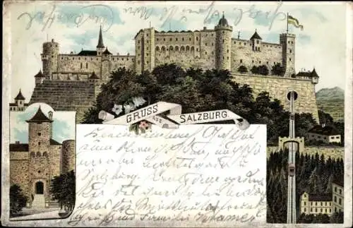 Litho Salzburg in Österreich, Festung Hohensalzburg