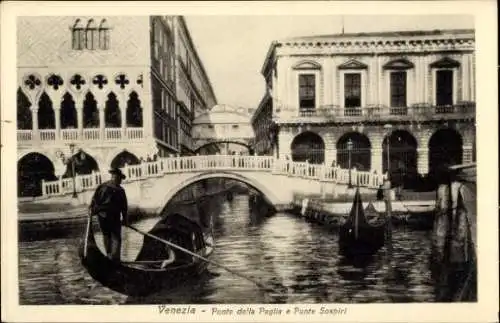 Ak Venezia Venedig Veneto, Ponte della Paglia, Ponte dei Sospiri, Seufzerbrücke