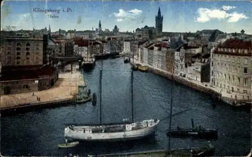 Ak Kaliningrad Königsberg Ostpreußen, Hafen, Segelschiff