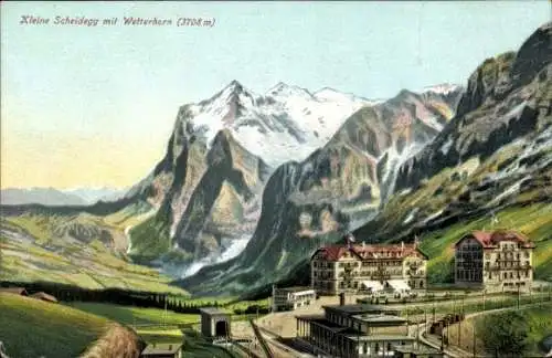 Ak Kanton Bern, Berner Oberland, Kleine Scheidegg, Wetterhorn