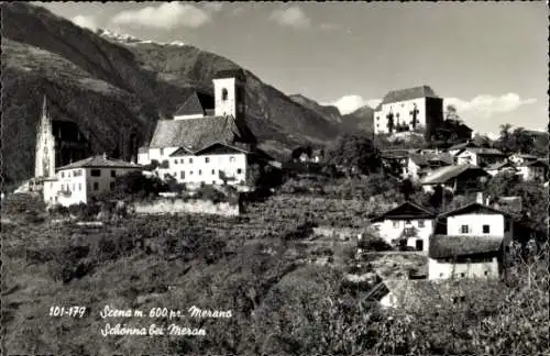 Ak Schenna Scena Schönna Südtirol, Teilansicht