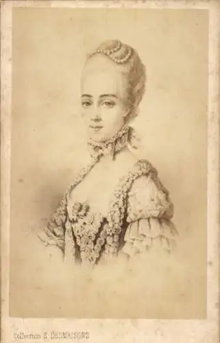 CdV Gräfin der Provence, Maria Josepha von Savoyen, Frau von Louis XVIII, Portrait