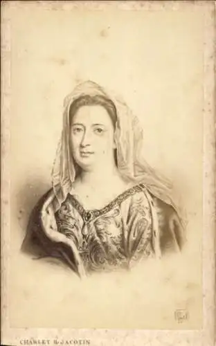 CdV Madame de Maintenon, Françoise d’Aubigné, Marquise von Maintenon, Portrait