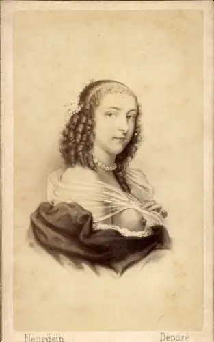 CdV Ninon de Lenclos Ninon de L'Enclos, Kurtisane, Salonnière, Portrait, Busen