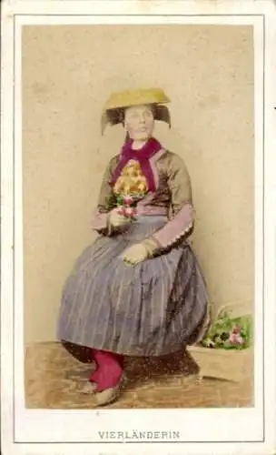 CdV Vierländerin in Tracht, Portrait