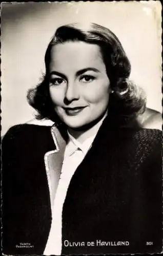 Ak Schauspielerin Olivia de Havilland, Portrait