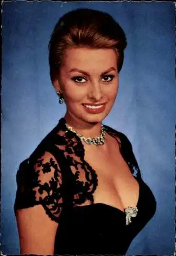 Sammelbild Schauspielerin Sophia Loren, Portrait, Die schwarze Orchidee