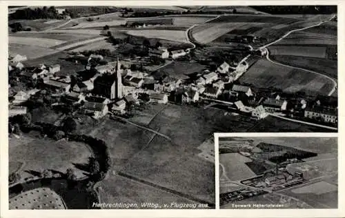 Ak Herbrechtingen an der Brenz Württemberg,  Wttbg., v. Flugzeug aus, Tonwerk Hebertsfelden