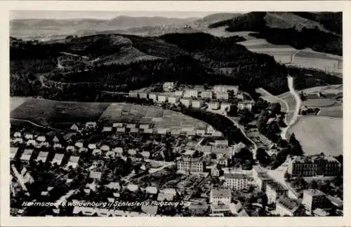 Ak Sobięcin Hermsdorf Wałbrzych Waldenburg Schlesien, Fliegeraufnahme