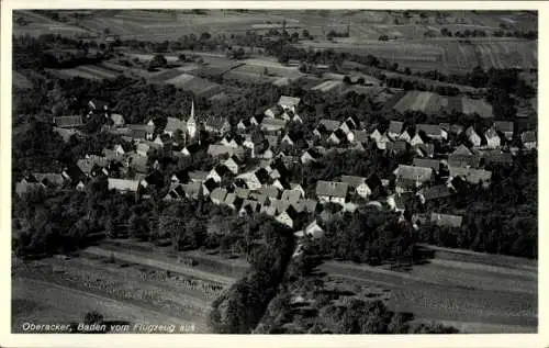 Ak Dossenheim an der Bergstraße Baden, Oberacker, Baden vom Flugzeug aus