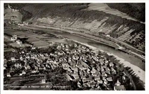 Ak Hassmersheim Haßmersheim am Neckar, Hassmersheim a. Neckar mit Burg Hornberg