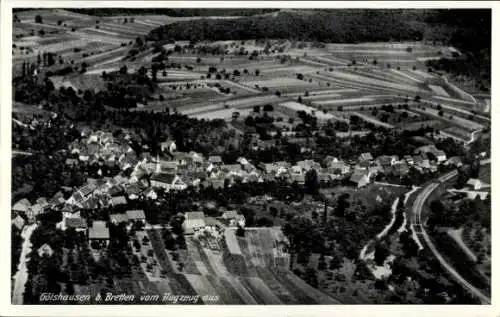 Ak Gölshausen Bretten in Baden, Golshausen b. Bretten vom Flugzeug aus