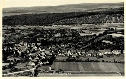 Ak Unterderdingen Oberderdingen im Kraichgau Württemberg, Fliegeraufnahme