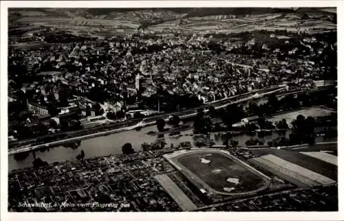 Ak Schweinfurt in Unterfranken Bayern, Fliegeraufnahme