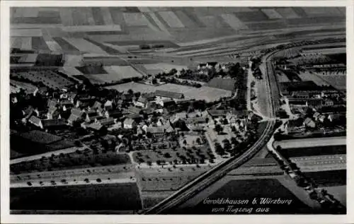 Ak Geroldshausen Unterfranken, Geroldshausen bei Würzburg vom Flugzeug aus