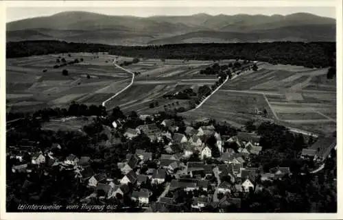 Ak Wintersweiler Efringen Kirchen am Oberrhein, Fliegeraufnahme