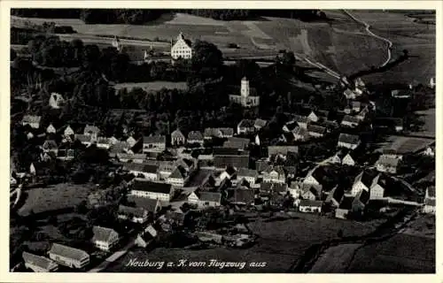 Ak Neuburg an der Kammel in Schwaben Bayern, Fliegeraufnahme