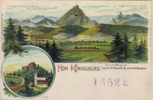 Halt gegen das Licht Litho Orschwiller Orschweiler Elsass Bas Rhin, Hohkönigsburg, Hotel Königsburg