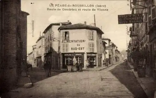 Ak Roussillon Isère, Route de Condrieu et route de Vienne, Hotel, Alimentation du sud est