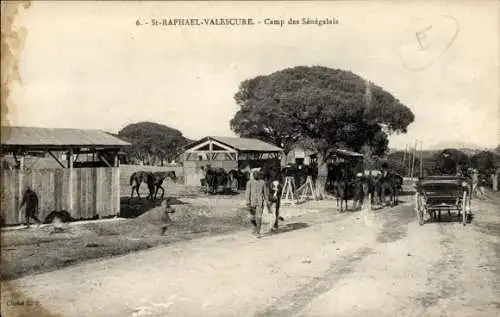 CPA Saint Raphaël Valescure Var, Campe de Sénégalais