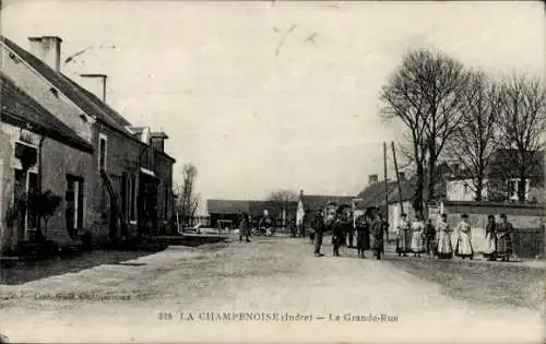 Ak La Champenoise Indre, Hauptstraße, Anwohner