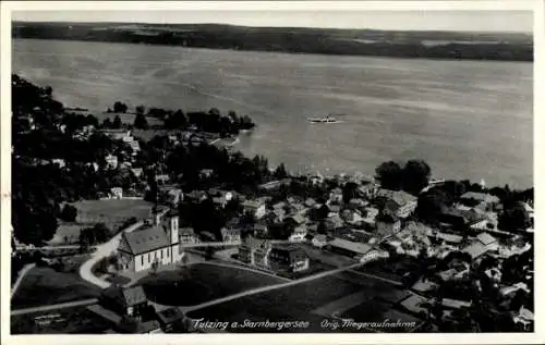 Ak Tutzing am Starnberger See Oberbayern, Fliegeraufnahme