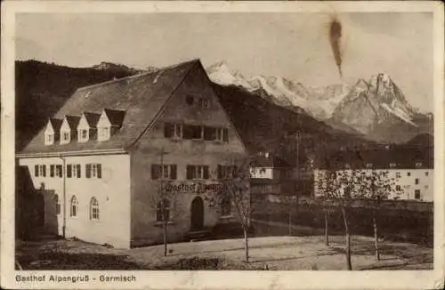 Ak Garmisch Partenkirchen in Oberbayern, Gasthof Alpengruß