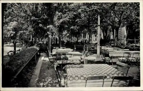 Ak Erlangen in Mittelfranken Bayern, Waldschießhaus, Garten