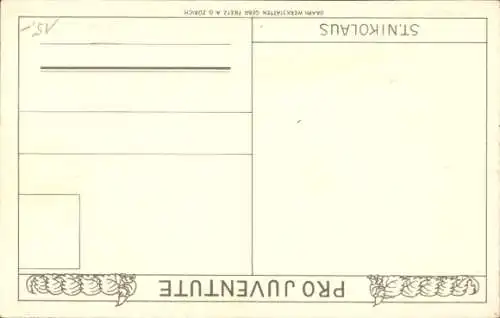 Künstler Ak Kreidolf, E., St. Nikolaus, Zwerge, Äpfel, Nüsse, Pro Juventute