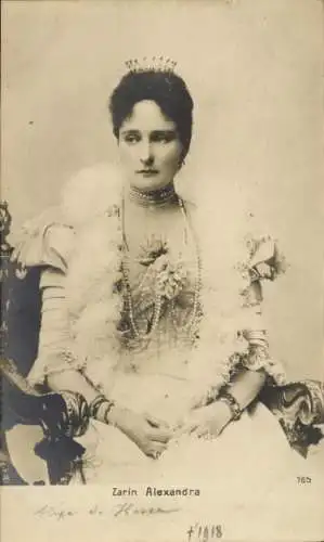 Ak Zarin Alexandra von Russland, Alix von Hessen, Portrait