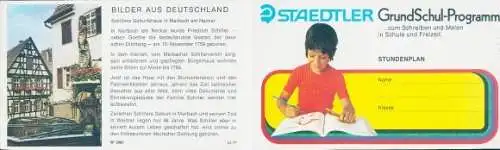 Stundenplan Grund-Schul-Programm, Werbung Staedtler, Bilder aus Deutschland, Marbach am Neckar