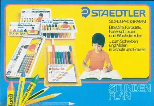 Stundenplan Schulprogramm, Werbung, Staedtler, Schreibwaren